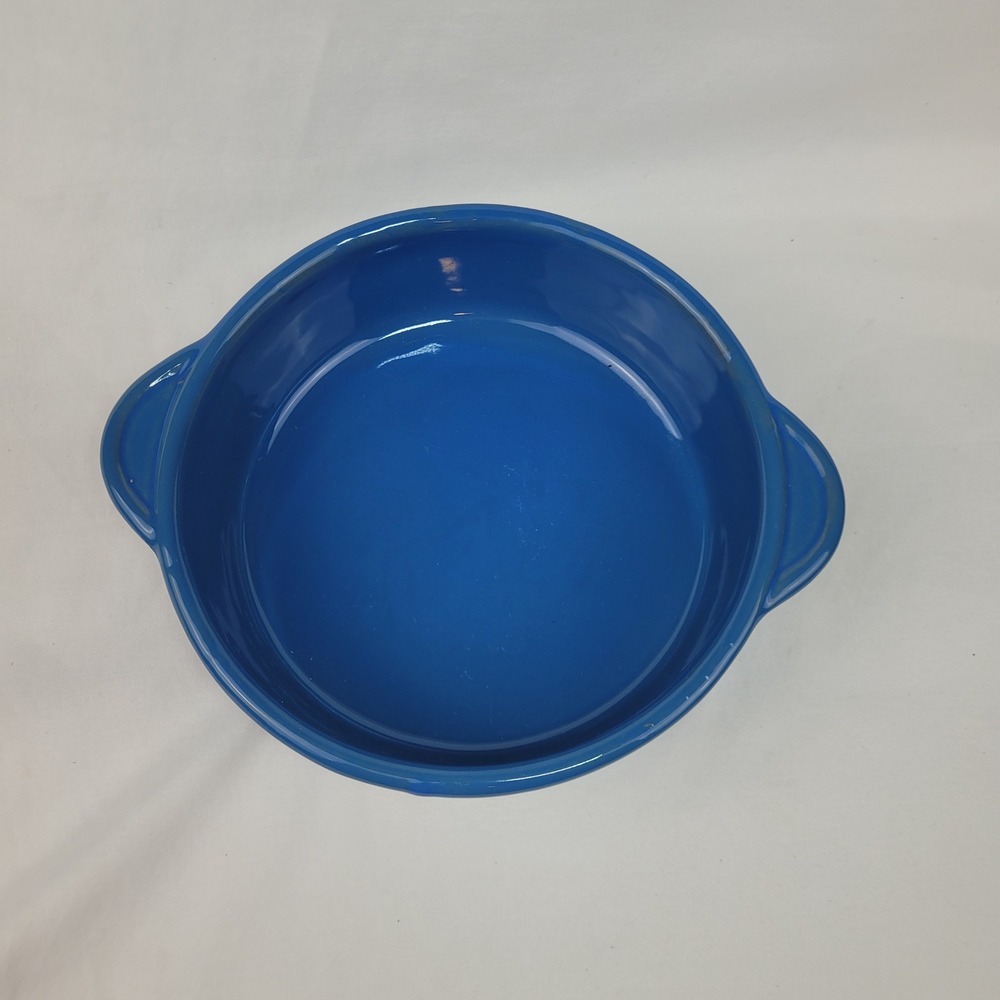 M. Jessica Italy Cobalt Blue Ceramic Round Baker Casserole Dish with Handles - Picture 2 of 6